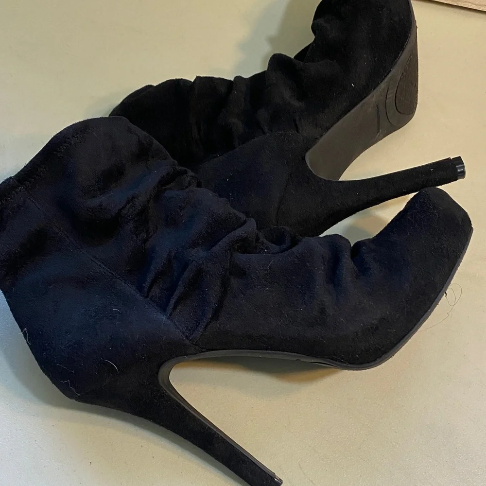 BCBGeneration Black Slouchy Suede Ankle Boots - Picture 6 of 6